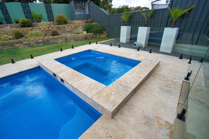 Fibreglass family pool installation