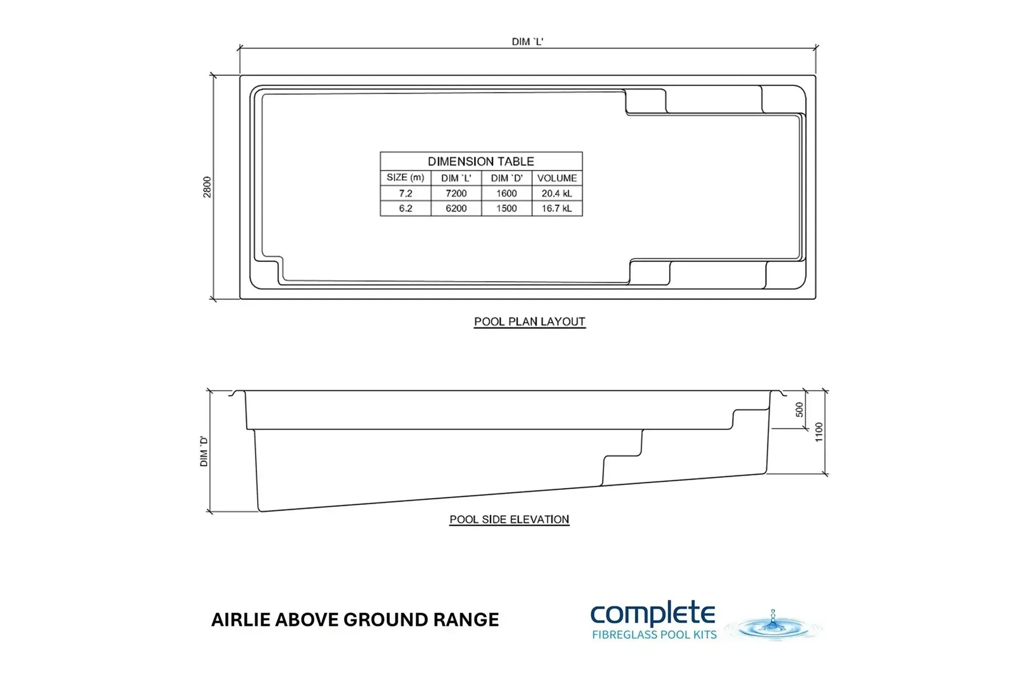 Above Ground Fibreglass Pool
