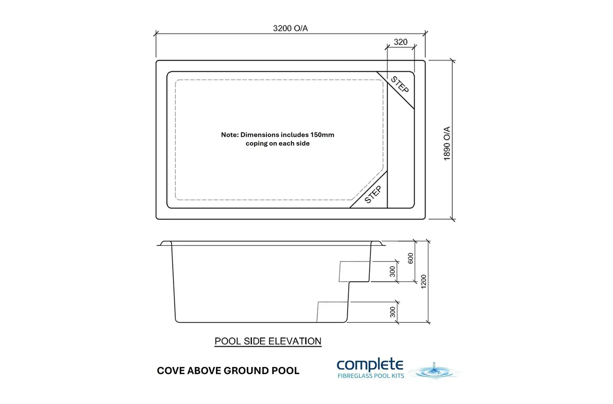 Flat Bottom Fibreglass Above Ground Pool 
