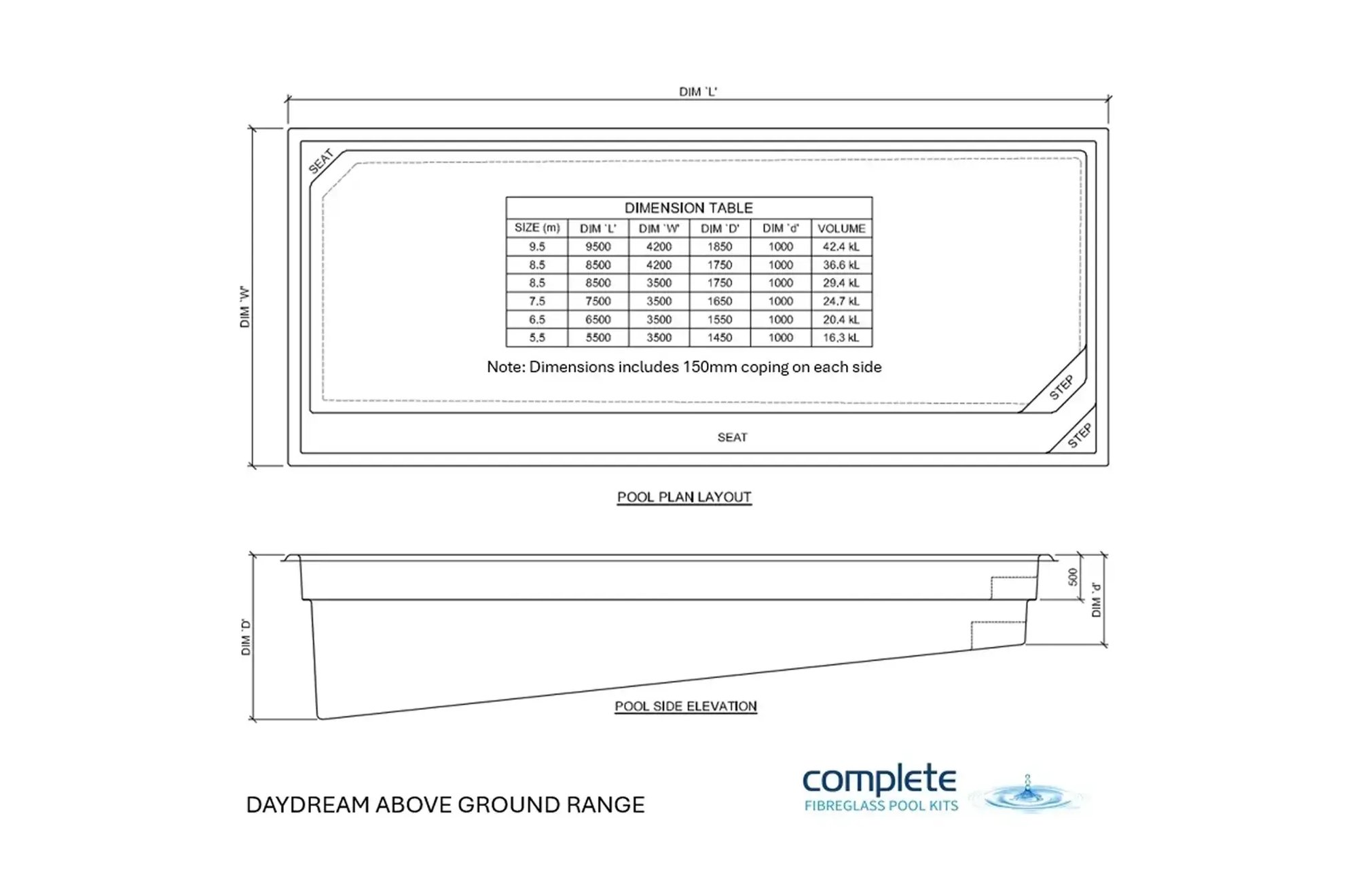 Above Ground Fibreglass Pool