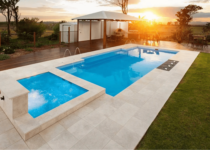 Fibreglass family pool installation