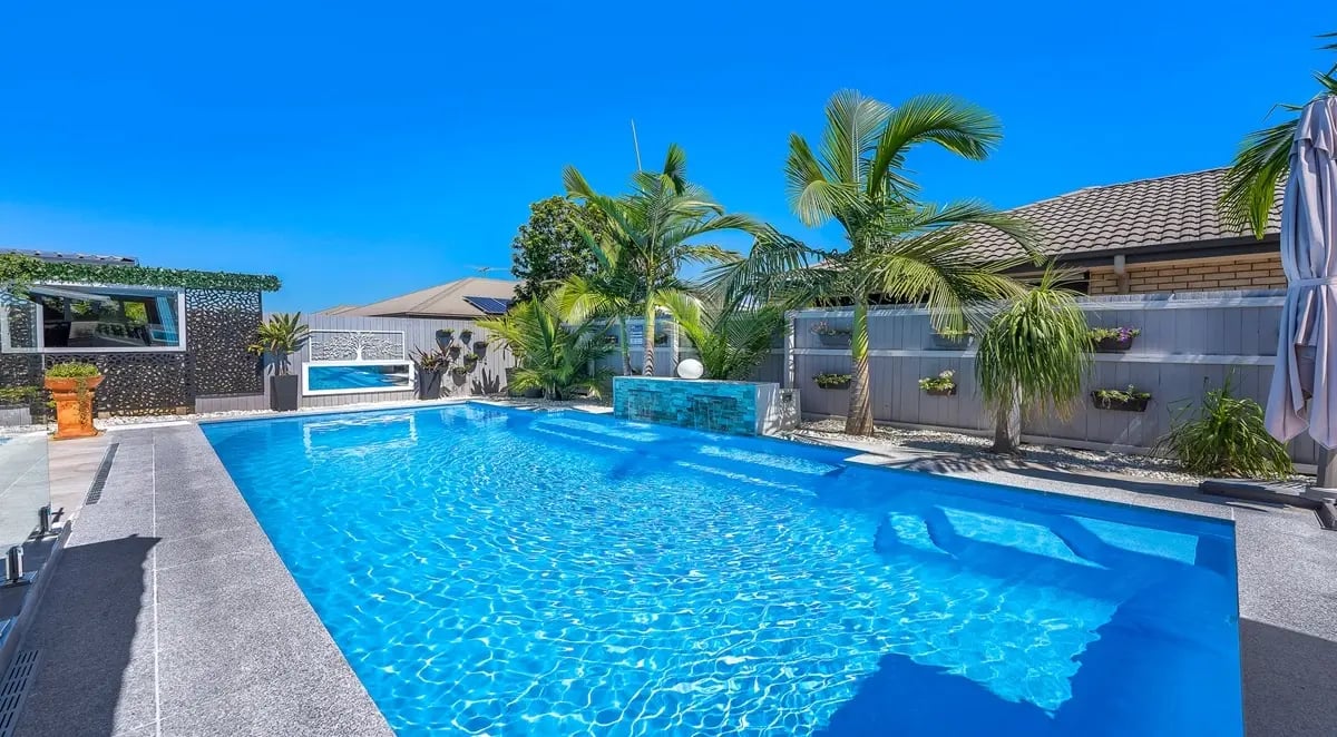Fibreglass Pool - Hayman  9 in AquaGuard-XTM MarbletechTM Sky Pearl