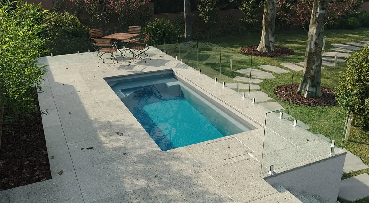 Above Ground Pool - Kimberley Plus 4.7m in AquaGuard™ Quartz Ultra Midnight Blue Shimmer Finish