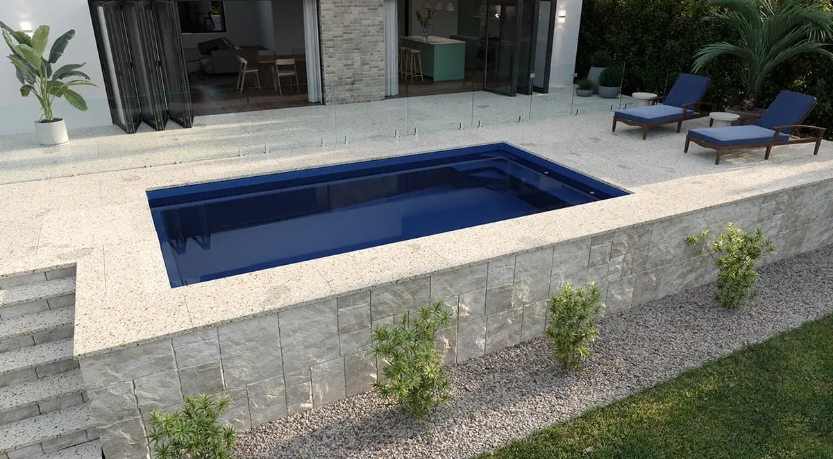 Above Ground Pool - Kimberley Plus 5.7m in AquaGuard™ Quartz Ultra Midnight Blue Shimmer Finish