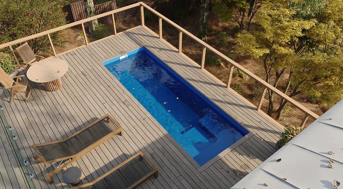 Above Ground Pool - Lindeman 5.0m in AquaGuard™ Quartz Ultra Mid Blue Shimmer Finish