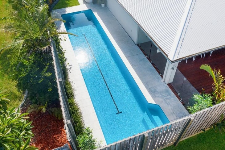 Fibreglass family pool installation