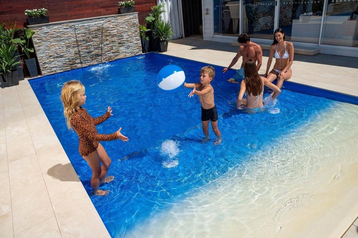 DIY Fibreglass Inground Pool - Bondi Beach Entry Pool in Blended Sand and Regent