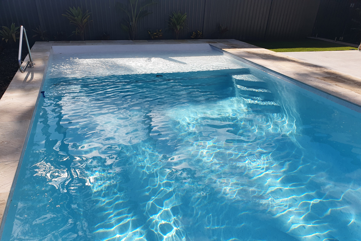 Bondi Beach Entry Pool AquaGuard-X™ Marbletech™ Alabaster Pearl 