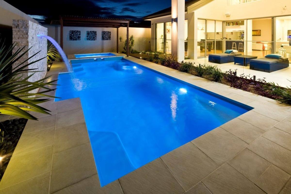 DIY Fibreglass Inground Pool - Broome Spa and Hayman 8m Pool Combo in Coral Blue with Shimmer Finish