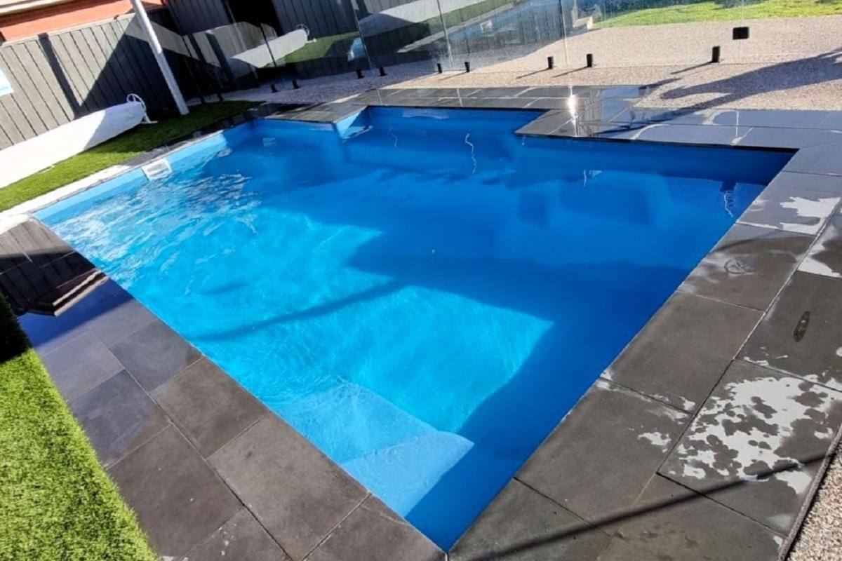 DIY Fibreglass Inground Pool - Hayman 6m in Mid-Blue with Shimmer Finish