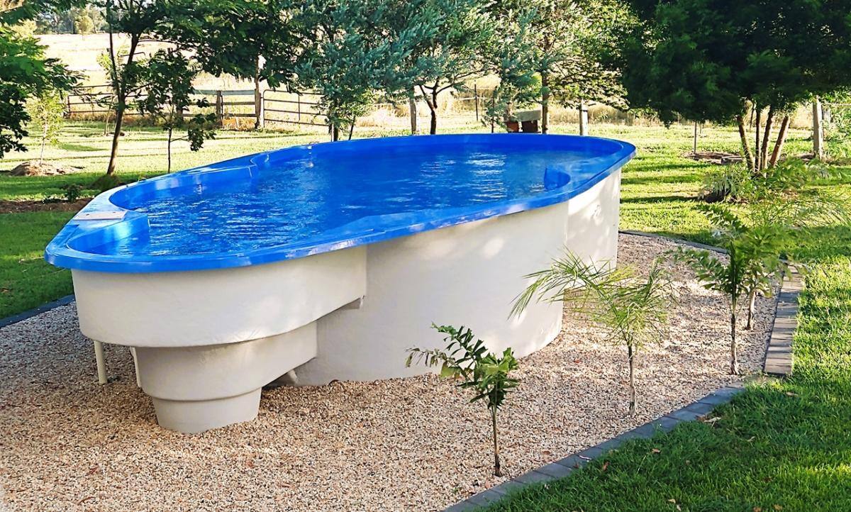 Kakadu Above Ground Fibreglass Pool  in AquaGuard-X™ Atlantic Shimmer Finish