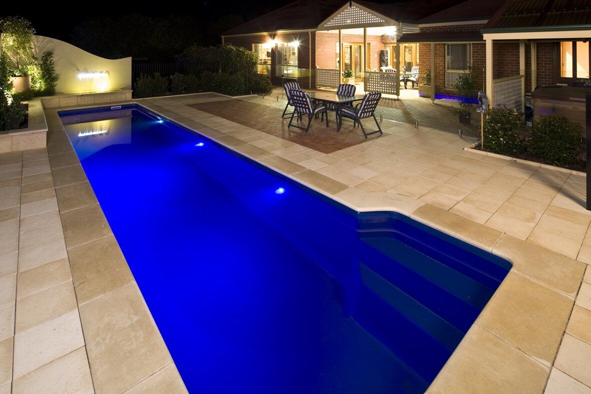 DIY Fibreglass Inground Pool - Noosa 8m Lap Pool in Mystic with Shimmer Finish