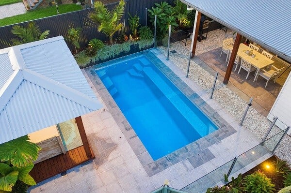 DIY Fibreglass Inground Pool - Whitsunday 5.5m in Mid-Blue with Shimmer Finish