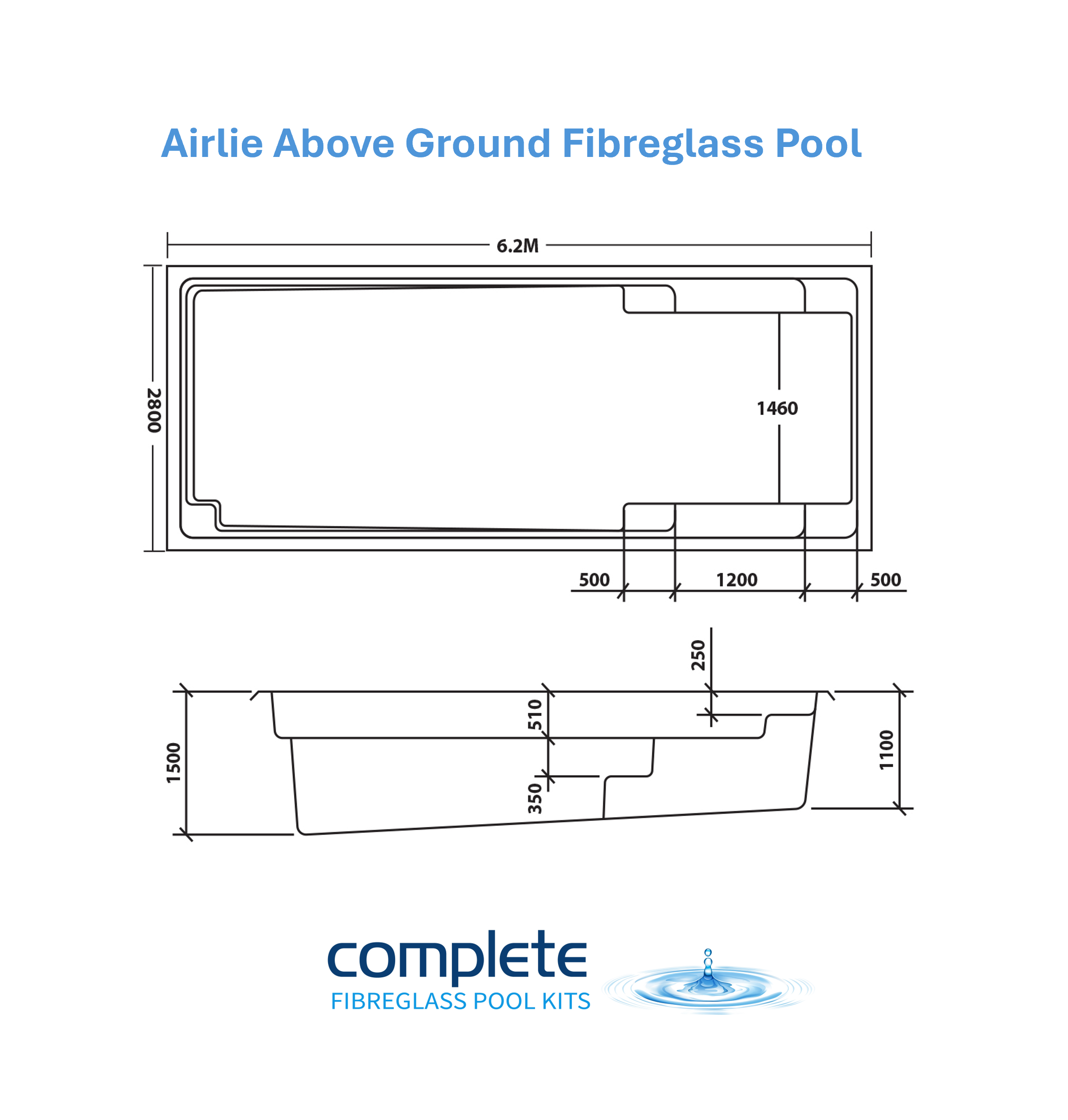 Airlie 5.9m Above Ground Fibreglass Pool