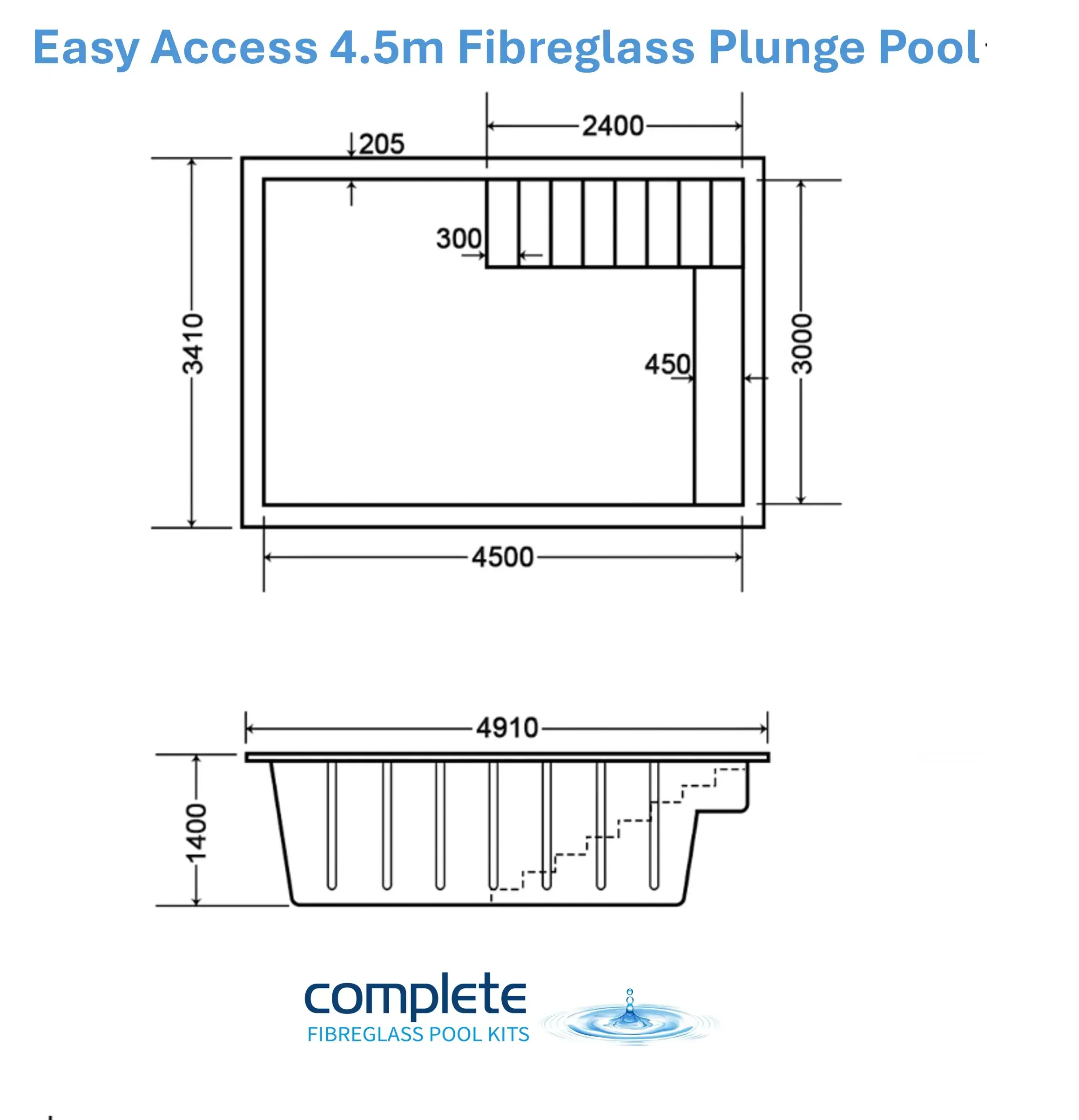 Easy Access 4.5m Plunge Pool