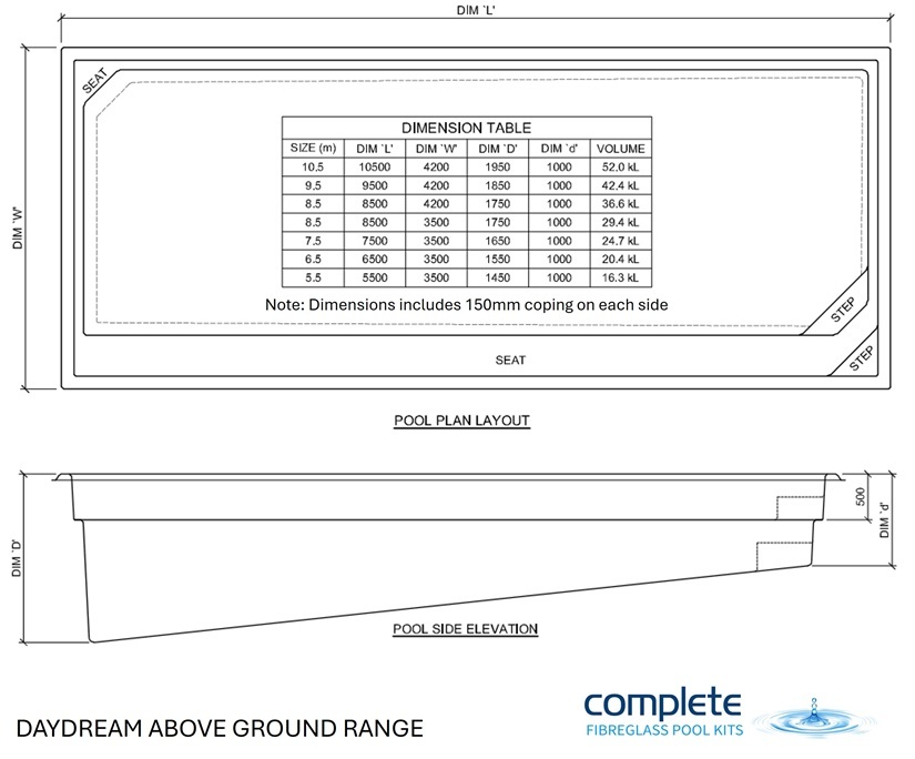 Daydream DIY Above Ground Fibreglass Pool