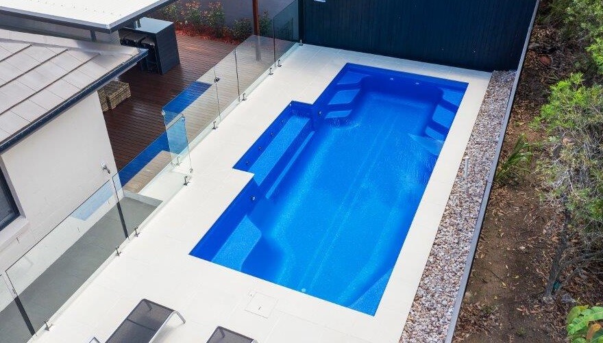 DIY Fibreglass Inground Pool - Hayman 7m in Pacific Pearl