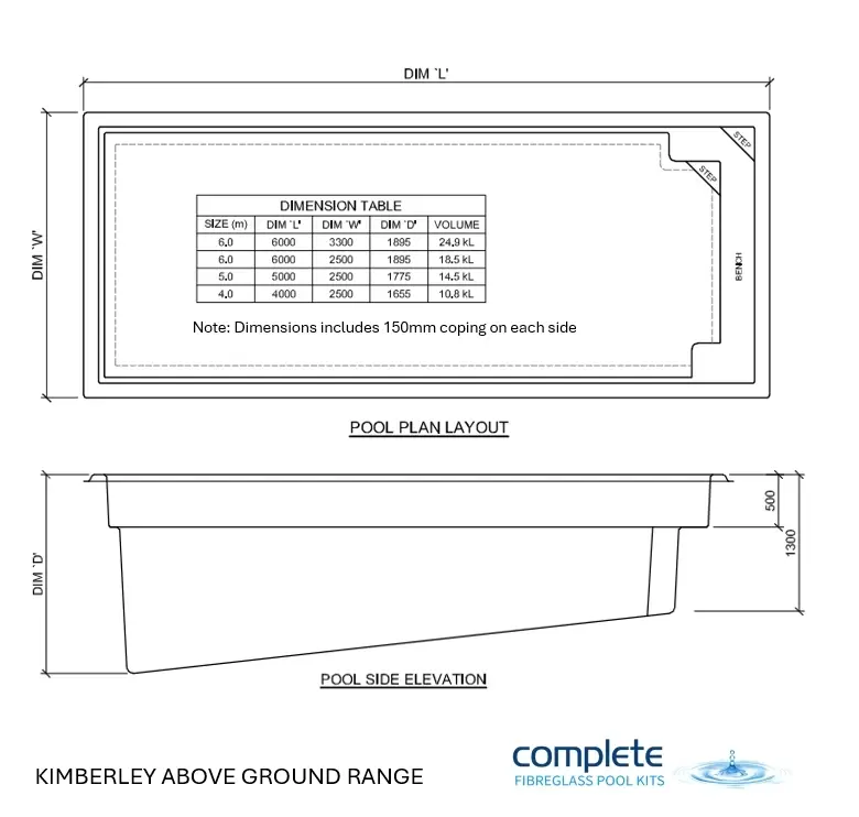 Kimberely DIY Above Ground Fibreglass Pool