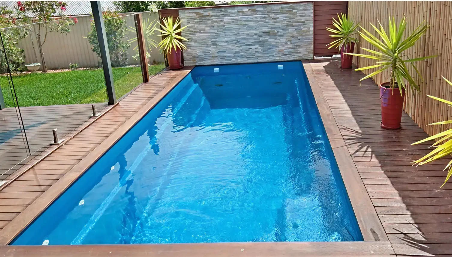 above-ground fibreglass pool